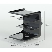 트레이 카트 아크릴트롤리 틈새 웨건 이동식, 12. 검정색  B타입