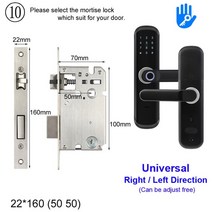 유리문도어락 출결관리 지문인식 강화도어도어락 wifi tuya smart door lock ic card password keyless phone app 원격 잠금 해제 다른, 협력사, 22x160(5050)