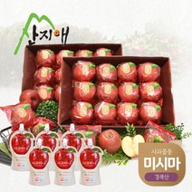 산지애 씻어나온 꿀사과 3kg 2box + 사과주스 6팩 청송산 미시마 당도선별