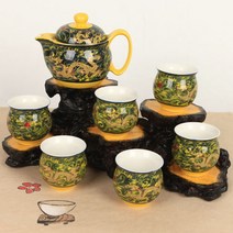 경덕진 이중해룡문 다기세트(옐로우)