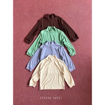 (바로배송) 리틀콜리 22 겨울 마카롱 반폴라 텐셀 스판 반목 폴라티 루즈핏 목티 키즈 등원룩 주니어