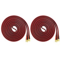 LONPOO HiFi 스피커 와이어丨순수 구리 케이블 금 도금 바나나 플러그 납땜 구조 14AWG 스테레오 또는 홈 시어터용 2m(6.6피트) 한 쌍