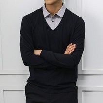 남성 골프웨어 상의 긴팔 기모 레이어드 셔츠