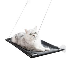 위드 고양이 해먹 매쉬 윈도우 창문 부착 1단 CA12, 블랙