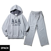 [SET] 앨빈클로 A&A 와플 배색 후드티 무지 와이드 트레이닝 팬츠 셋업