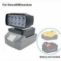 마키타 디월트 밀워키용 LED 작업등 18V 리튬 이온 배터리 무선 비상 홍수 램프 휴대용 손전등 호환, CHINA, For Dewalt Milwaukee