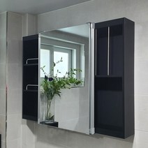 A6마트 [국산/당일출고] A6마트 댐퍼포함 욕실슬라이드장 DIY 쉬운설치 / 손잡이 도어 슬라이드장, 슬라이드장 가로1200 세로600블랙