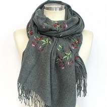 [올인마켓]고급스런 꽃 자수 머플러 목도리 숄