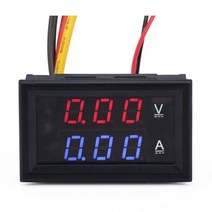 전기테스터기 디지털 전압계 전류계 10A 50A 2 인 1 멀티 미터 12V24V 증폭기 게이지 패널 듀얼 디스플레이, 빨강 빨강