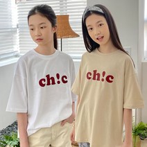 제니키즈 JN 시크 티 여름 여아 주니어 면 라운드 반팔 티셔츠