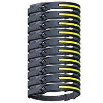 COB LED 전조등 센서 헤드 라이트 내장 배터리 손전등 USB 충전식 램프 토치 5 조명 모드 작업 표시 등, 10 PCS, 10 10 PCS