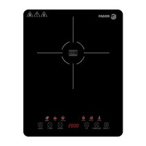 Fagor - 휴대용 Lexie 인덕션 호브 2000W 전력 및 초슬림 디자인 터치 스크린 6가지 기능 9가지 온도 설정 블랙