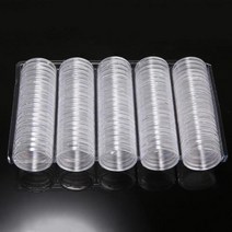 100피스 유용한 동전 캡슐 미니 소형 기념품 경량 휴대하기 27mm 아크릴 보호 케이스, 01 공간