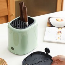 레트로 물빠짐 수저통 칼블럭 분리세척 수저꽂이 칼꽂이, 그린