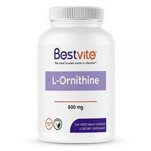 L-오르니틴 500mg 채식주의자 캡슐 240개 - 스테아레이트 없음 필러 비건 GMO 프리 글루텐