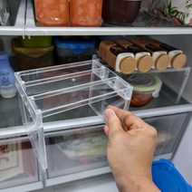2개구성 투명 아크릴 냉장고 정리선반 싱크대 주방 수납 트레이