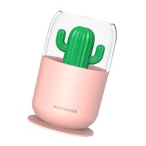 선인장 가습기 300ml 데스크탑 미니 미스트 디퓨저 홈 오피스 USB 워터 미스트 분무기 분무기 컬러 LED 라이트 2021 신규, 분홍색