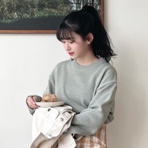코이 베이직 세미 크롭 니트