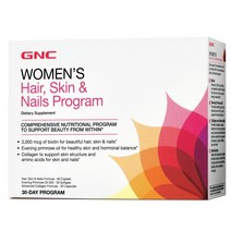 GNC 여성용 헤어 스킨 네일 프로그램 30 팩 Womens Hair Skin Nails Program, 1개