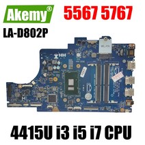 LA-D802P Dell Inspiron 15 5767 노트북 메인 보드 i3 i5 i7 7th Gen CPU CN-0DG5G3 05KTY0, 01 i3-7100U