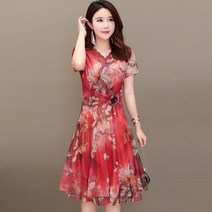 [PINK LITCHI]여름 중년 원피스 빅사이즈 하객 어머님 결혼식