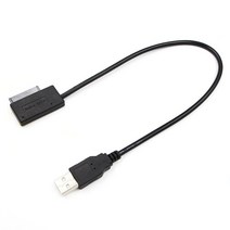 cd롬 리더기 씨디룸 DVD 플레이어 ODD 최신 usb 2.0 to mini sata ii 7 6 13pin 어댑터 컨버터 케이블 15, 0.35m, 검은색