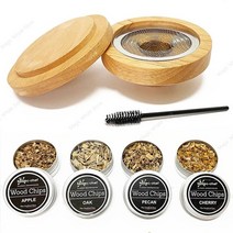 훈연칩 스모크우드 훈연톱밥 바베큐 캠핑 4 pcs 나무 연기 위스키 치즈 음료 에 대 한 나무 과 구식 칵테일 키트 연기, 1 세트