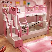 Prodgf 1 Set 어린이 공주 침실 침대, [02] 3
