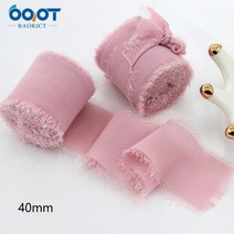 웨딩카 꾸미기 리본 프로포즈 자동차 장식 용품 뜨거운 판매 40mm 5 야드롤 원시 가장자리 쉬폰 m-22104-1 웨딩 파티 선물 포장 diy 수제 액세서리, 에이7