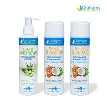 그라함스 내추럴 샴푸250mlX2개+바디워시250ml(알로에), 단품없음