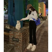 [이꾸띠] 모비리스드이리 여성 봄 가을 원컬러 하이라이즈 부츠컷핏 청바지