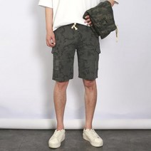 프랭키뉴욕 남자 카모 스판 카고 반바지 밴딩 밀리터리 여름 숏팬츠 빅사이즈 남성 차콜 카키 ID216 1