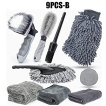 타이어청소휠붓세트 디테일링 세차 솔 브러쉬자동차 그루밍 디테일링 브러쉬 세트 휠 허브 타이어 화이버, 03 9pcs-B