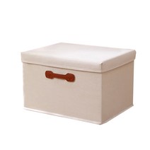 마벨인홈 가죽 손잡이 캔버스 접이식 다용도 수납함 소형, 중형