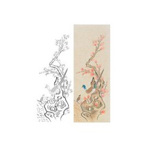 바보사랑 화조도8폭 병풍2 민화 컬러링 도안 취미 원데이클래스.율아트, 화조도4 고급닥순지A2