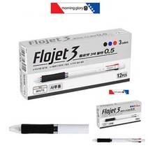 플로젯 3색 볼펜 1타 12개입 화이트 부드러운볼펜 필기감좋은볼펜 색볼펜 다색볼펜 부드러운볼펜 문구 유성볼펜
