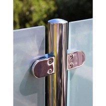 강화유리 클램프 난간 접합 클립 원기둥형 브라켓, 201 소재  51 원형관 높이 850mm