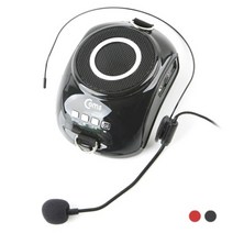 Coms) 휴대용 마이크 앰프 스피커 MP3 라디오 헤드셋 충전식 블랙 COMS-V25