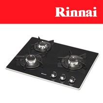 린나이 2구/3구/4구 빌트인 가스레인지 쿡탑 렌지 모음, 560x430mm, LNG, 3구_블랙(전지식)_3501