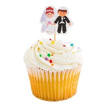 Top Cake Assorted Paper Wedding Cake Topper - Jewish Bride and Groom - 3 1/4” x 1 1/2” - 10 count bo, 1