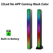 야외작업용조명 세차 틴팅샵 고성능 RGB LED 픽업 조명 음악 사운드 라이트 바 야간 제어 리듬 분위기, 한개옵션1, 08 32LED Black charge