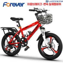 20인치자전거 MTB 입문용 자전거 출퇴근 펫바이크 추천 가벼운 튼튼한, 22인치 이중브레이크 변속 일체형바퀴, 레드