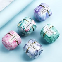 빈 라운드 Tinplate 통 차 컨테이너 캔들 캔 캔디 쿠키 립 밤 DIY 양초 연고에 대한 작은 스토리지 통, 하나, Peach season