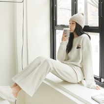 SET엠보자수 미키 기모 부츠컷 트레이닝세트