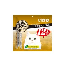 이나바 야끼가츠오 고급 수제 고양이 간식 12개입, 1개, 가다랑어믹스 QSC-24