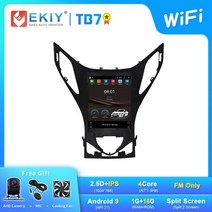 현대 그랜저 그랜져 내비게이션 ekiy tt7 2011 2012 tesla style screen 멀티미디어 gps 안드로이드 2din 자동차 차량 올인원 네비게이션 매립형, TB7 1g 16g-bk