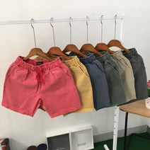 황제패밀리 남자 빅사이즈 스판 밴딩 피그먼트 면 반바지(28-38)