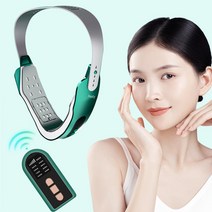 Pealy V라인 미용기 v라인 마사지기 EMS미전류 레드 블루 광선 케어 진동 8단 마사지 강도, 초록