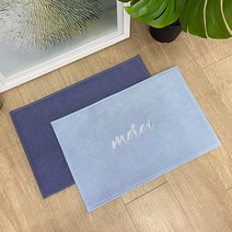우리앤데코 워셔블 메르시 자수 타올 주방 욕실 발매트 화장실, 진네이비