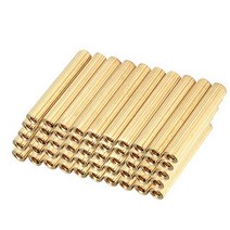 uxcell 50pcs Brass Round Straight PCB Pillar Female Thread Standoff Spacer M2x3x19mm, 1